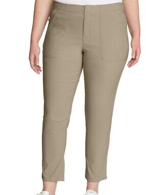 Eddie Bauer Women's Horizon Ankle Pants Light Khaki Size 16w